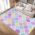 Washable 5x7 Abstract Wave Rug Living Room, Modern Geometric Colorful Design Area Rugs for Bedroom, Abstract Wave Home Decor Carpet, Low Pile, Non Slip, Kids & Pet Friendly (N4168)