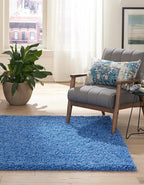 Unique Loom Solid Shag Collection Area Rug (8' x 11' Rectangle, Periwinkle Blue)