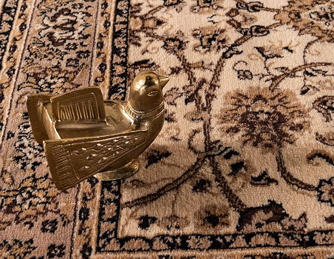 Unique Loom Sialk Hill Collection Area Rug - Washington (9' x 12' Rectangle Ivory/Black)