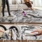 6x6 Round Area Rugs for Living Room, Modern Abstract Rug for Bedroom, Contemporary Machine Washable Rug, Large Stain Resistant Carpet for Dining Room Playroom Home Office, Pet & Kids Friendly