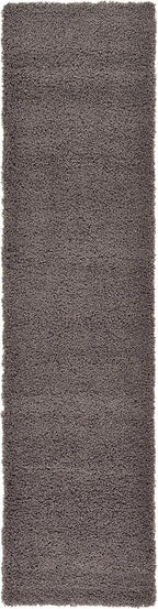 Unique Loom Solid Shag Collection Area Rug (2' 7" x 10' Runner, Graphite Gray)