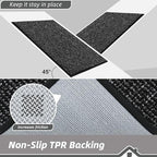 BEQHAUSE Dirt Trapper Door Mat 20" x 32", Non-Slip Washable Doormats Entrance Mat, Dirt Resistant and Absorbent Welcome Mat, Low Profile Floor Mats for Front Back Door and Entryway, Black