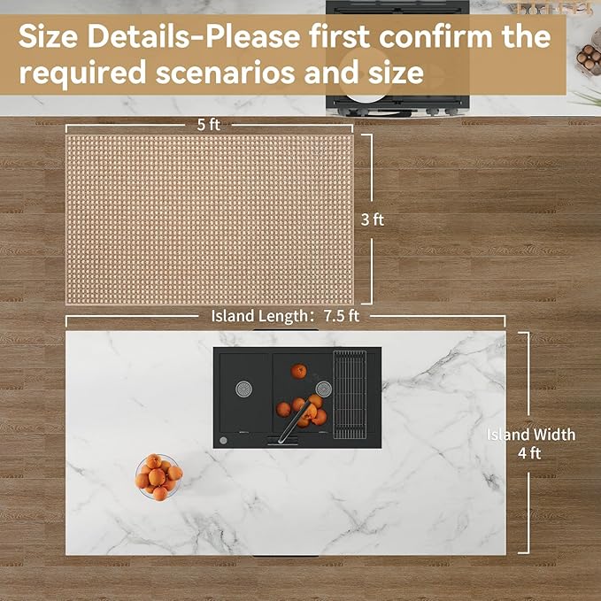 Boho 3x5 ft Washable Area Rug Entryway Runner for Kitchen, Non Slip Woven Hallway Rugs Kitchen Mats for Floor Hall Rug Indoor Door Mat Carpet for Backdoor Bedroom Living Room, Easy Clean, Brown