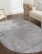 Unique Loom Finsbury Collection Area Rug - Kate (5' 3" x 8' Oval, Gray/ Ivory)