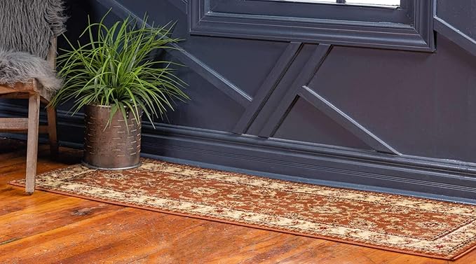 Unique Loom Voyage Collection Traditional Oriental Classic Intricate Design Area Rug (2' 2 x 6' 0 Runner, Terracotta/Ivory)