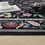 Entryway Rug 2x3 Rug Door Mat Indoor Entrance Washable Rug Small Non-Slip Low Pile Throw Rugs for Entryway, Kitchen, Front Door Indoor Entrance, Entry (Vibrant Black)