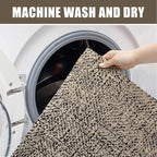 Collive Hallway Runner Rug, 2x5 Washable Natural/Black Modern Entryway Runner Rug Hand-Woven Cotton Boho Kitchen Runner Rugs for Bedroom Laundry Room Rug Front Door Farmhouse Bathroom Rug Outdoor