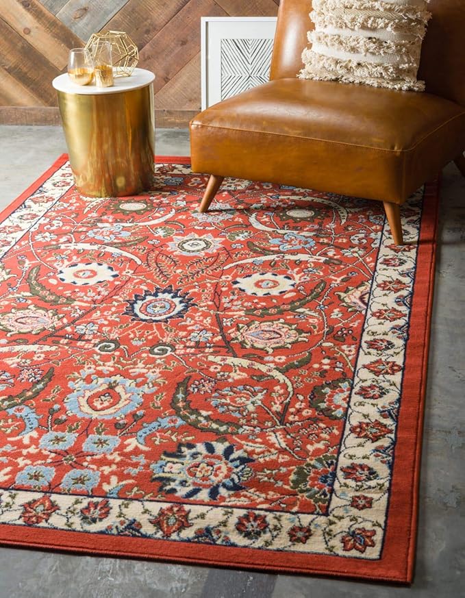Unique Loom Espahan Collection Area Rug - Cape Cod (2' 2" x 3' 1" Rectangle, Terracotta/ Black)
