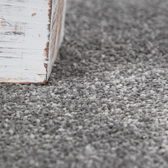 Paco Home Solid Area Rug in Anthracite Modern Plain Design, Size: 4'7" x 6'7"