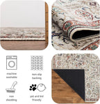 Keen Home Design 2x10 Rug - Machine Washable Runner Rug with Non-Slip Backing, Ideal for Hallway, Entryway, Kitchen, Laundry Room - Vintage, Easy Clean, Durable, Low Pile - (2'6" x 10')