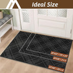 COSY HOMEER Plaid Door Mat 32" x 48",Dirt Trapper Entryway Rugs,Non-Slip Washable Farmhouse Doormat,Low Profile Welcome Mats for Paws Dark Grey