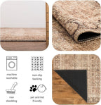Keen Home Design 8x10 Rug - Machine Washable Area Rug with Non-Slip Backing, Ideal for Living Room, Dining Room, Bedroom - Vintage, Easy Clean, Durable, Low Pile - (8' x 10')