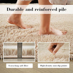 Soft Runner Rugs for Bedroom, Beige 2x6 Area Rugs Fluffy Rug Shaggy Area Rug Carpet, Bedside Rug for Living Room Bedroom Kids Room Home Decor