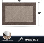 PURRUGS Dirt Trapping Door Mat 32" x 48", Non-Slip/Skid Machine Washable Entryway Rug, Shoes Scraper, Throw Rug, Super Absorbent Area Rug for Muddy Wet Shoes and Paws, Beige & Grayish Brown