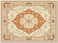 Orange Bohemian Rectangular Area Rugs for Living Room Bedroom 5 x 6.9 ft Vintage Farmhouse Floral Pattern Non-Shedding Soft Low Pile Rug Non Slip Washable Rug for Nursery Entryway Playroom