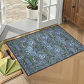 Lahome Floral Entryway Rug, 2x3 Kitchen Rugs Non Slip Washable Boho Blue Forest Design, Soft Door Mat Indoor Entrance, Ultra-Thin Easy Clean Small Throw Carpet for Bedroom Bathroom, Blue