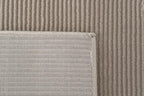 Revival Rugs Stripe 3'11"x6'1" Machine Washable Area Rug for Kitchen Bedroom - 100% Recycled Oeko-TEX Certified, Medium Pile, Taupe
