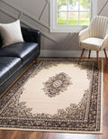 Unique Loom Reza Collection Traditional Persian Style Area Rug, 2 ft 2 in x 3 ft, Ivory/Brown