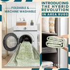 Istana Hallway Runner Rug 2.5x8 - Light Green Kitchen Rugs Non Slip Washable -Silk's Soft Touch Carpet Runner - Stylish Rugs for Home