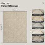 Valenrug Washable Rugs 8x10 - Stain Resistant 8x10 Area Rugs for Living Room, Non Slip High-Low Pile Textured Area Rugs for Bedroom, Folable Machine Washable Area Rug (8'x10', Beige)