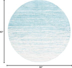 SAFAVIEH Adirondack Collection Area Rug - 5' Round, Aqua & Ivory, Modern Ombre Design, Non Shedding & Easy to Clean, Ideal for Living Room, Bedroom, Office, Dining Space (ADR113J)