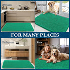 OLANLY Dog Door Mat for Muddy Paws 24x16, Absorbs Moisture and Dirt, Absorbent Non-Slip Washable Doormat, Quick Dry Chenille Mud Mat, Entry Indoor Entryway Carpet for Inside Floor, Emerald Green