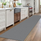 EARTHALL Washable Runner Rug 2.6x10 Ft Non Slip Runners for Hallways Cotton Rubber Backed Kitchen Runner Braided Indoor Floor Carpet Runners for Entryway, Hallway, Kitchen, Bedroom, Charcoal Gray
