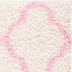 SAFAVIEH Area Rug 8x10 - Dallas Shag Collection - Large - Ivory & Light Pink, Trellis Pattern, Non-Shedding & Easy Cleaning, Plush Thick Pile, Ideal for Living Room, Bedroom, Dining Space (SGD257P)