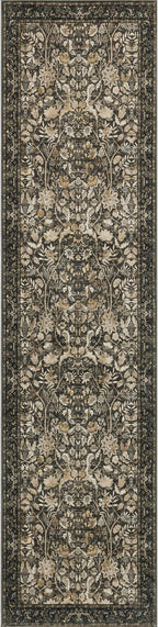 Washable Runner Rug 2x8: Vintage Boho Floral Carpet Runners for Hallway Entryway Non-Slip - Soft Botanical Low Pile Thin Mat for Kitchen Bathroom Bedroom Laundry Floor Decor - Dark Brown