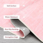 Living Room Area Rug 9x12 Machine Washable Rug Non-Slip Stain Resistant Modern Abstract Bedroom Rug Contemporary Throw Floor Carpet for Dining Room Solid Area Rug for Home Office, Pink