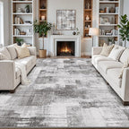 LUMI 5x8 Washable Area Rug for Living Room, Ultra Soft Modern Neutral Grey Rugs Non Slip with Rubber Backing, Low Profile, High Traffic, Stain Resistant Carpets, Ideal for Bedroom, Dining Room