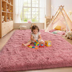 8x10Ft Ultra Soft Shag Area Rug for Living Room, Fluffy Carpet for Bedroom, Plush Modern Floor Rug for Home Decor, Blush