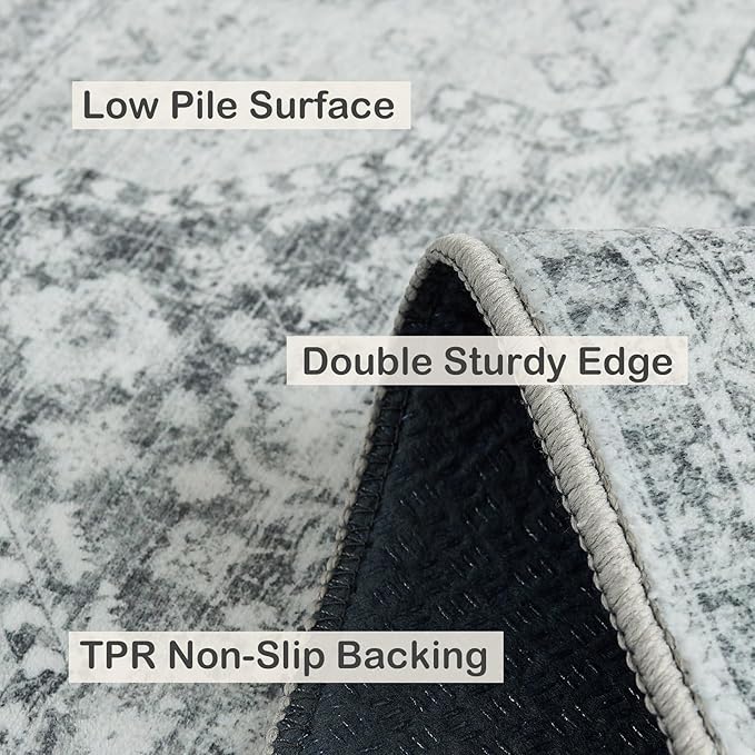 Washable Area Rugs 6x9,Boho Area Rug,Collapsible Area Rug for Bedroom, Entryway, Kitchen, Bathroom