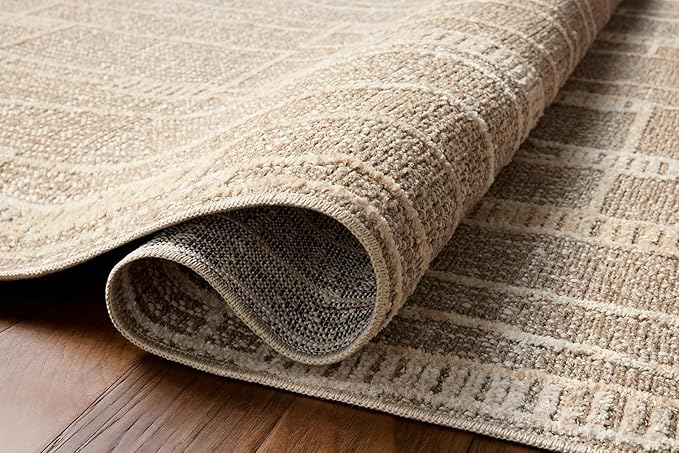 Loloi Amber Lewis Bexley Collection BEX-05 Mushroom/Natural 2'-7" x 10'-0" Runner Rug Neutral, Textured, Living, Bedroom, Dining, Carpet