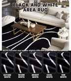 YIHOUSE Black Modern Area Rug 5x7,Abstract Rugs for Bedroom,Black and White Geometric Rug,Minimalist Wave Rug,Dark Washable Area Rugs 5x7 Non Slip Throw Rugs for Bedroom，Office