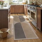 Lahome Modern Rainbow Easy Jute Rug, 2x6 Kitchen Runner Washable Rug Runners for Hallways Farmhouse Carpet, Non Slip Indoor Outdoor Runner Contemporary Door Mat for Laundry Porch