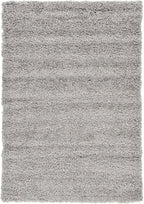 Unique Loom Solid Shag Collection Area Rug (4' 1" x 6' 1" Rectangle, Cloud Gray)