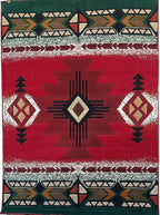 YHSF South West Native American Area Rug C318 - Easy Clean, Thick, Soft, Durable Native Tribal American Indian Inspired Rug for Bedroom/Living Room and More - Red, 8 Feet x 10 Feet