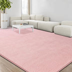 Large Area Rugs for Living Room Bedroom, 7x10 Feet Pink Rug, Minimalist Modern Shag Rug, Soft Thick Comfy Memory Foam Indoor Carpet, Non-Slip Washable Rug for Boys Girls Dorm Nursery Room Home Decor