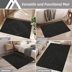 COSY HOMEER Door Mat 36”x60”,Absorbent Dirt Trapper Entryway Rugs,Non-Slip Welcome Mat,Washable Entry Rugs,Low Pile Doormat for Front Back Door,Wet Shoes & Paws,Black