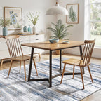 5x7 Area Rug for Living Room: Non-Slip Washable Rugs for Dining Room Bedroom Study Home Office - Easy-to-Clean Stain and Water Resistant Carpet - Soft Low-Pile Mat Navy Grey