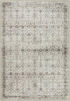 Moynesa Vintage Washable Grey 5x7 Living Room Rug, Neutral Area Rug for Bedroom Dining Room Kitchen, Low Pile Soft Non-Slip Retro Carpets for Office Indoor Nursery