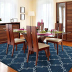 Amearea Fluffy Indoor Area Rug, Soft Trellis Moroccan Rugs for Bedroom, Shag Modern Area Rug for Living Room Kids Room Nursery, Easy Clean, Home Decor Low Pile Carpet, Teal Blue 6x9 Feet
