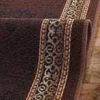 Antep Rugs Alfombras Bordered Modern 2x7 Non-Slip (Non-Skid) Low Pile Rubber Backing Indoor Area Runner Rug (Brown, 2' x 7')