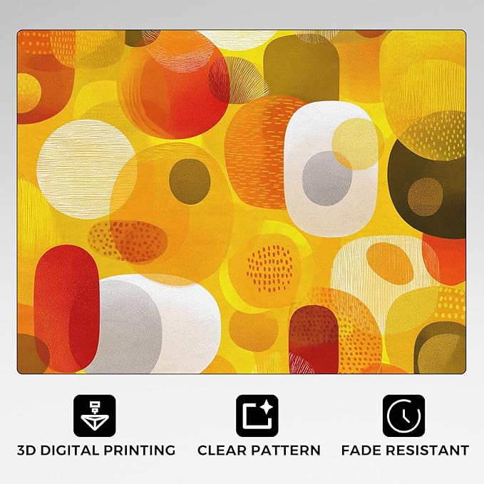 Abstract Geometry Rugs for Home Decor, 6x9 ft, Mid Century Modern Area Rugs for Living Room, Soft Non Slip Washable 70s 80s Geometric Carpet Bedroom Decorations Dt-Ghf-19