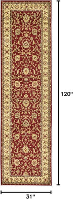 Unique Loom Voyage Collection Traditional Oriental Classic Intricate Design Area Rug (2' 7 x 10' 0 Runner, Red/Gold)