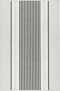 Dash & Albert Gunner Stripe Machine Washable Rug, 4 X 6 Feet, Grey Stripe Pattern