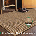 LUMI Handwoven Sisal Door Mat, Non-Slip Durable Entryway Mat, Welcome Front Doormat, Solid Floor Mats for Entrance, 32"x48", Brown Sisal