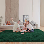 Dark Green 8x10 Area Rugs for Living Room Bedroom, Fluffy Large Rug Soft Shag Non-Slip Carpet for Kids Boys and Girls Room Dorm Home Decor (8ft x 10ft)