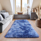 Plush Rugs for Living Room, Soft Shaggy Carpets for Living Room, Upgrade Anti-Skid Fuzzy Rugs for Kids' Room, Perfect Decor for Modern Home Tie Dye Blue 2x6Feet